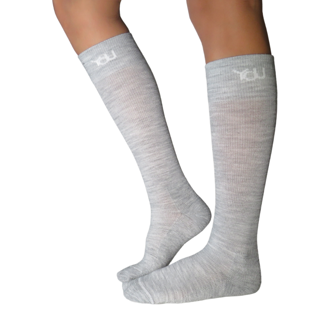 YoU® Light Grey Merino Wool 🐑 CUSHION Knee High • 30-40 mmHg