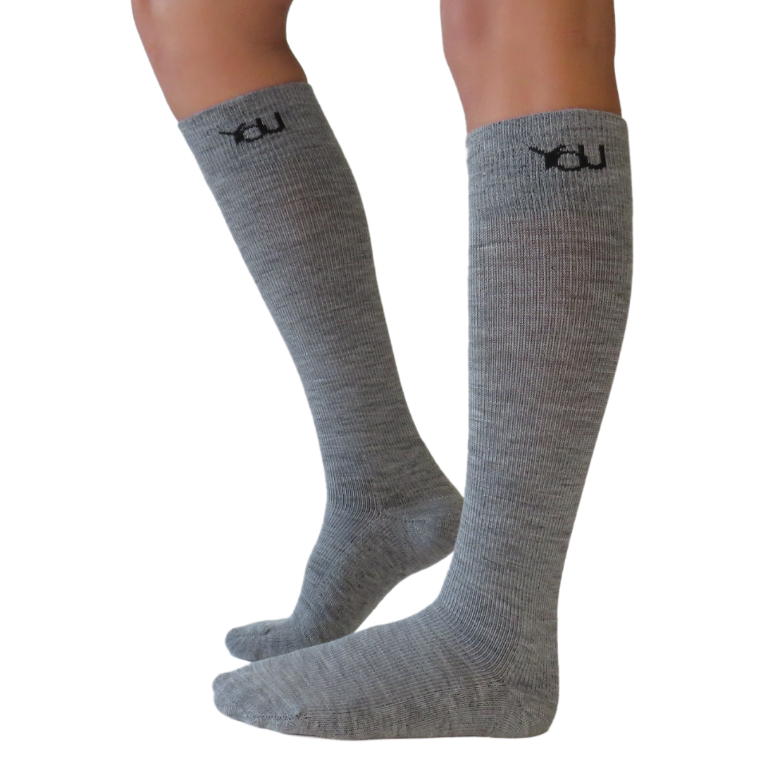 YoU® Dark Grey Merino Wool CUSHION Knee High • 30-40 mmHg