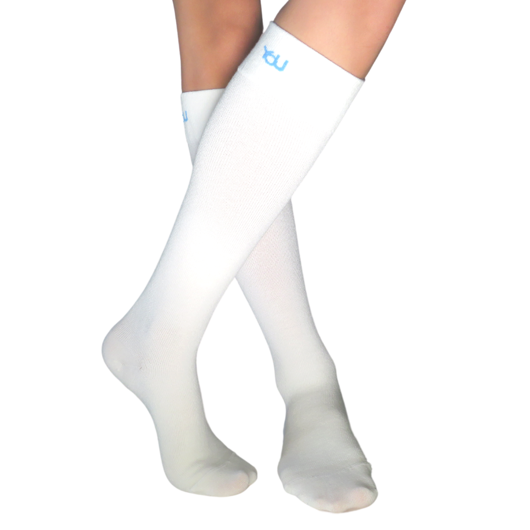 YoU® Off White Bamboo Knee High • 20-30 mmHg