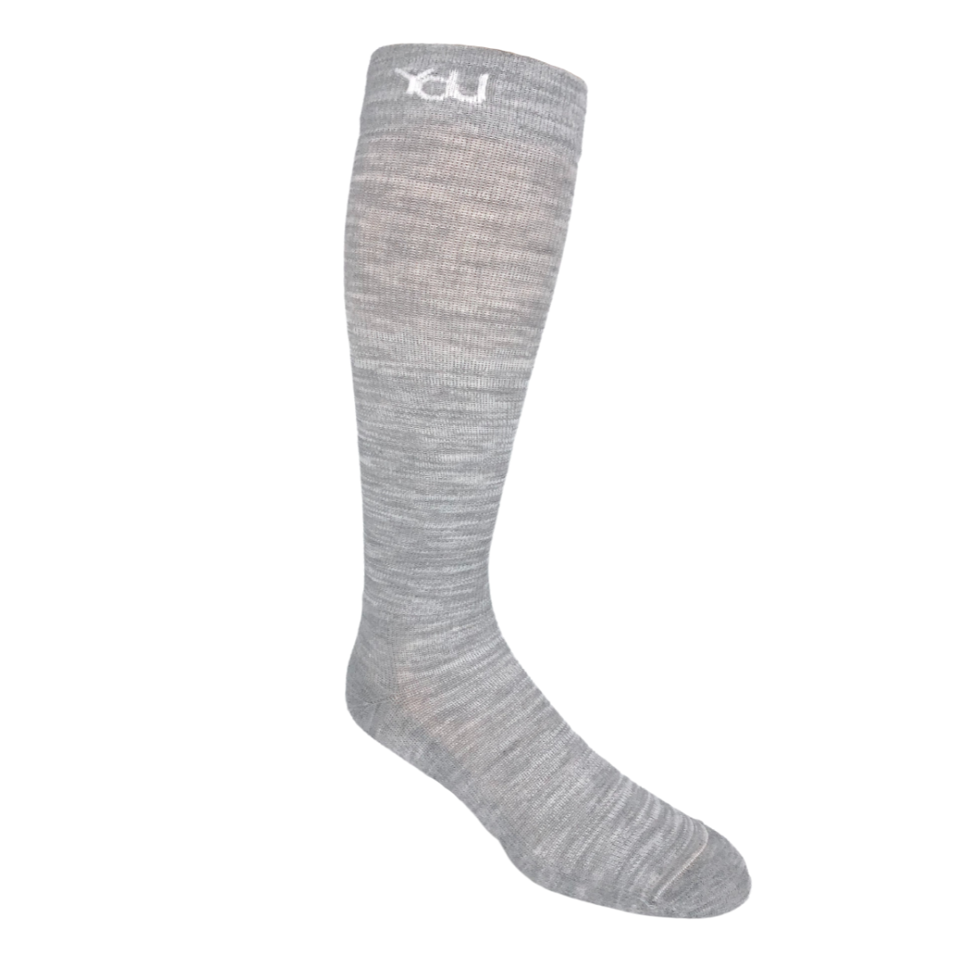 YoU® Light Grey Merino Wool 🐑 CUSHION Knee High • 15-20 mmHg ✈