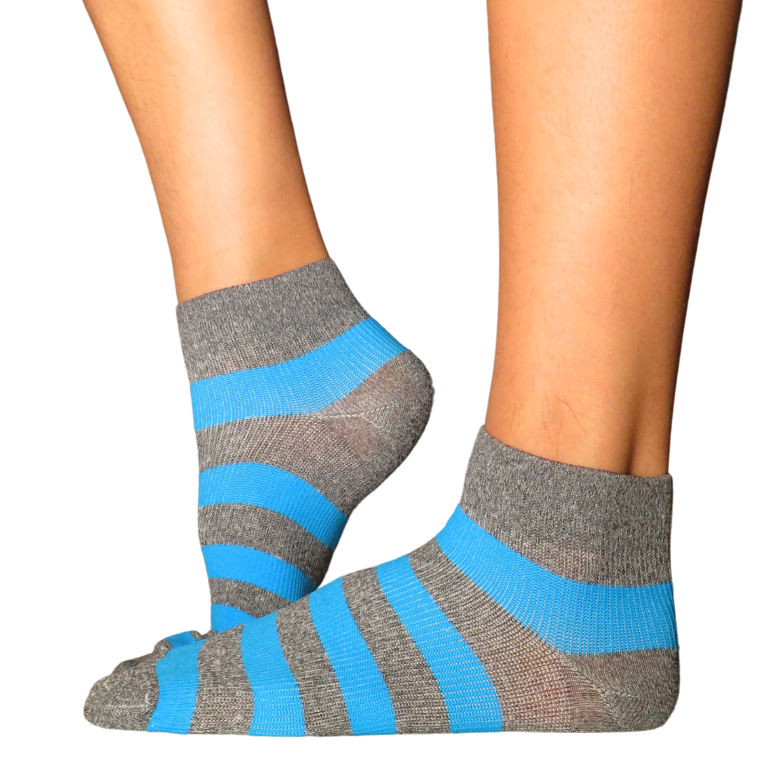 YoU® Grey Marl & Bright Blue Ankle Socks • 20-30 mmHg