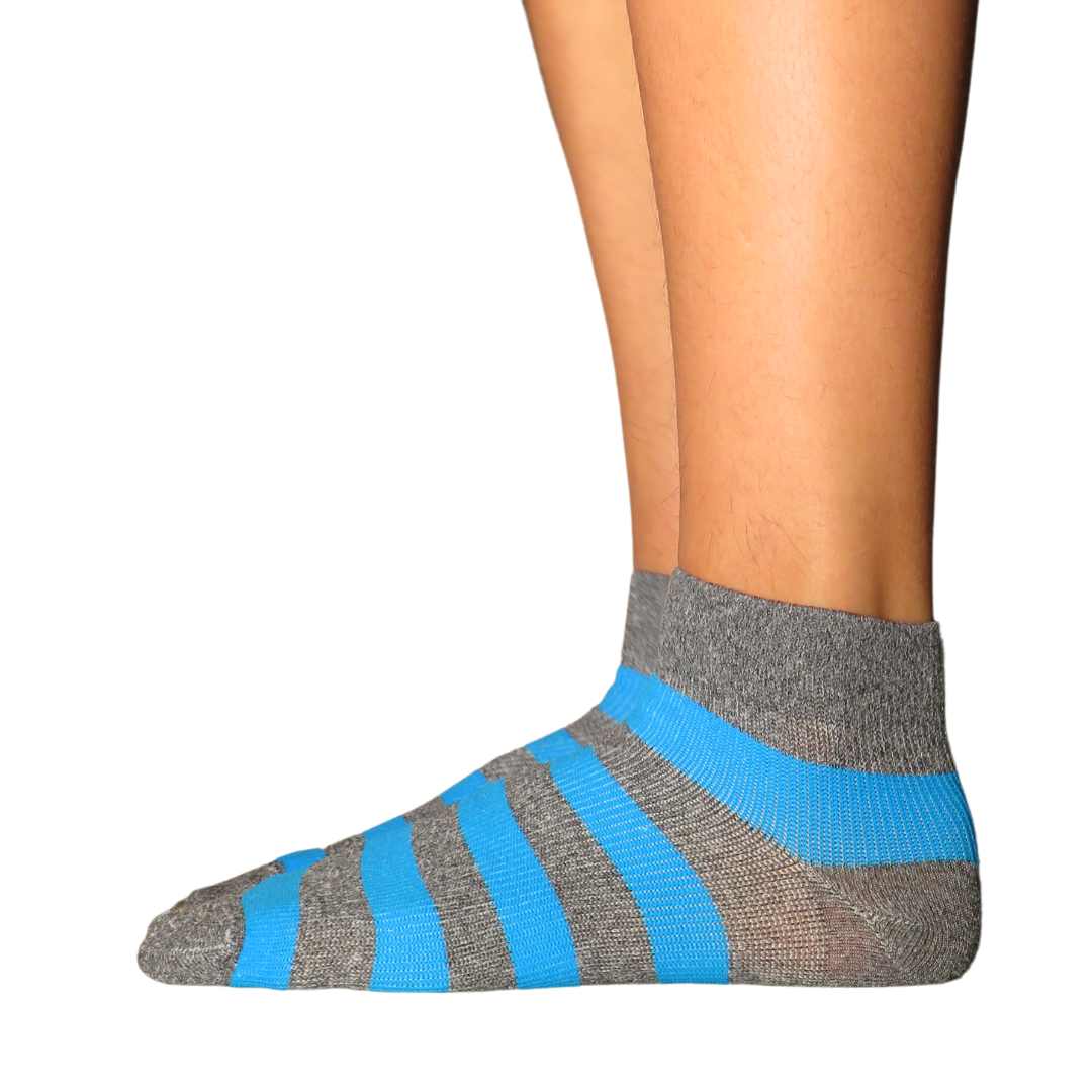 YoU® Grey Marl & Bright Blue Ankle Socks • 20-30 mmHg